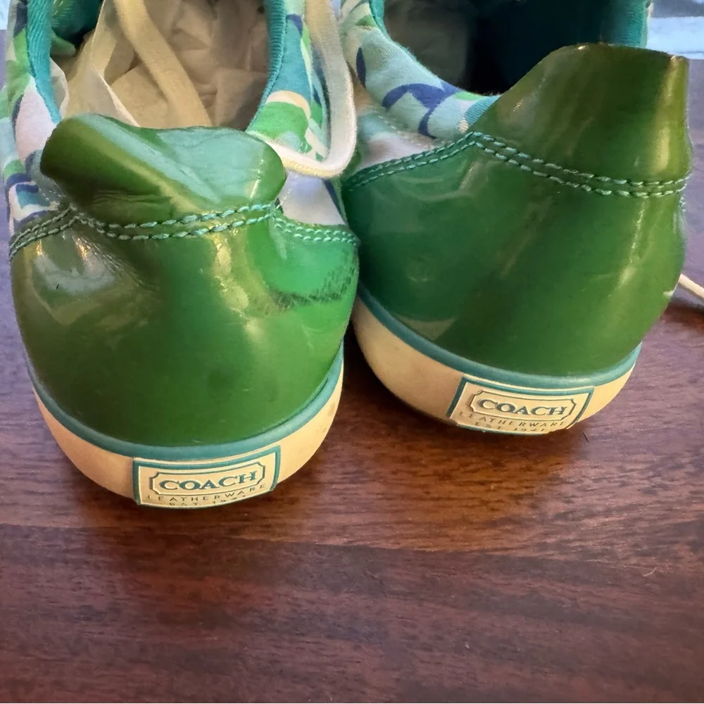 Coach  Teal and Lime Sneakers - Picture 6 of 9